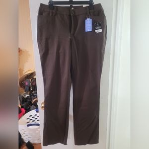 NWT St John's Bay pants  dark brown size 14W